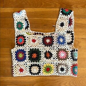 Multicolor Crochet Patchwork Top